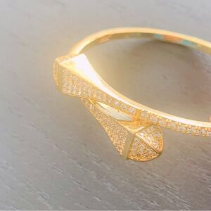 Golden Yellow Serpent Snake Twist Gold Twisted Bracelet Ring Set Vintage Antique